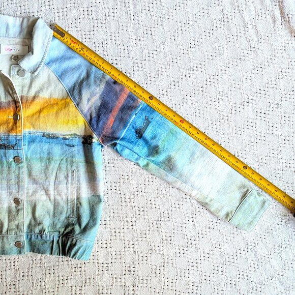 Blank NYC Denim Trucker Jacket "Lost in Paradise" 100% Cotton Sea Ships Size XS - Picture 8 of 9